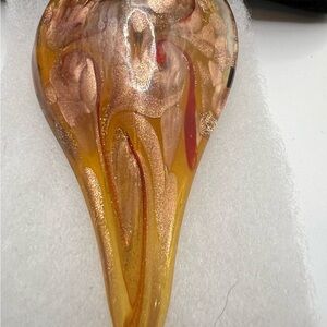 Murano Gold and Red Glass Necklace without chain